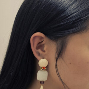 Pendientes de Piedra Natural y Esmalte