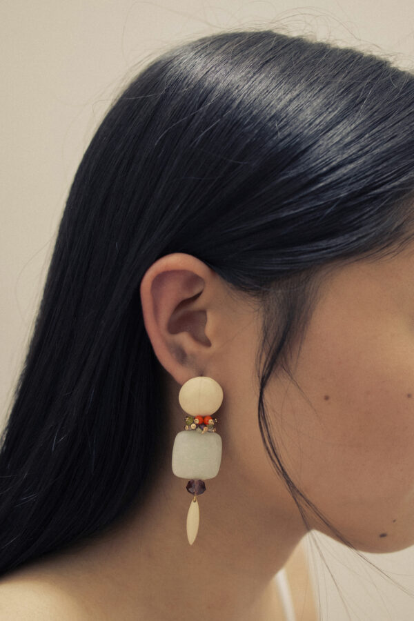 Pendientes de Piedra Natural y Esmalte