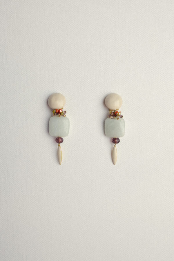 Pendientes de Piedra Natural y Esmalte