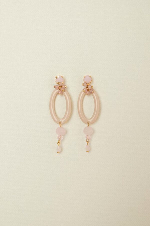 Pendientes Aro Oval Esmaltados con Cristales - Tamaño Pequeño